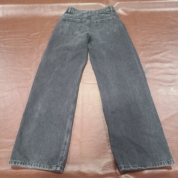 Garage Street Wide Leg Jeans -Destructed Black Size 01 (25) - Picture 11 of 13